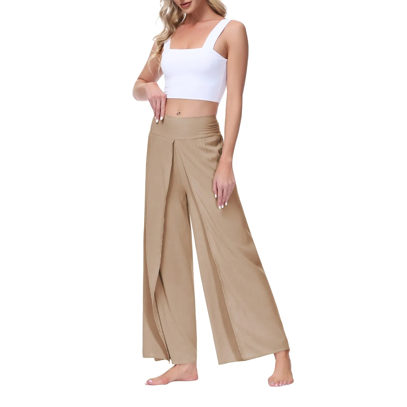 Pantalon Palazzo Femme Taille Haute – Plissé & Évasé | Style Plage
Tailles : S à XL
Matière : tissu léger, fluide et élastique
Coupe : taille haute, jambes larges évasées avec fentes latérales
Style : pantalon amp FelizShop