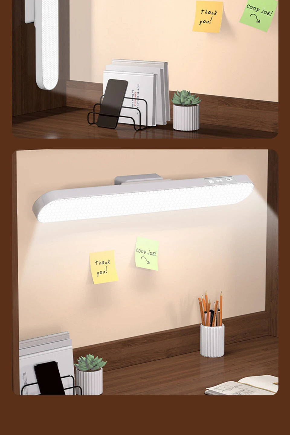 LED Table Lamp Magnetic Hanging USB Rechargeable Desk Lamp 3 Color Reading Light Dimmable Cabinet Closet Wardrobe Night Light 🚚 Livraison rapide en 8 à 12 jours ouvrés depuis la France FelizShop