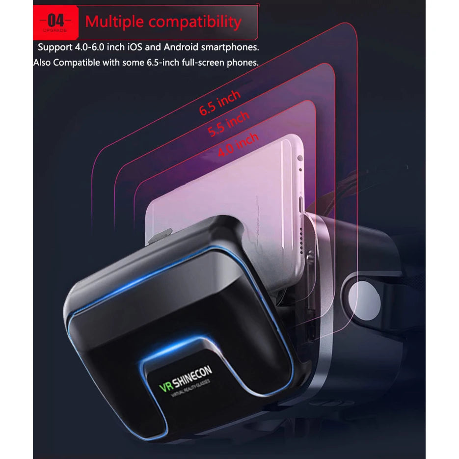 Casque VR Shinecon 10.0 – Lunettes de réalité virtuelle 3D pour smartphone. Vision binoculaire immersive, compatible jeux vidéo, films et applications VR.🚚Livraison gratuite rapide et sécurisé FR FelizShop