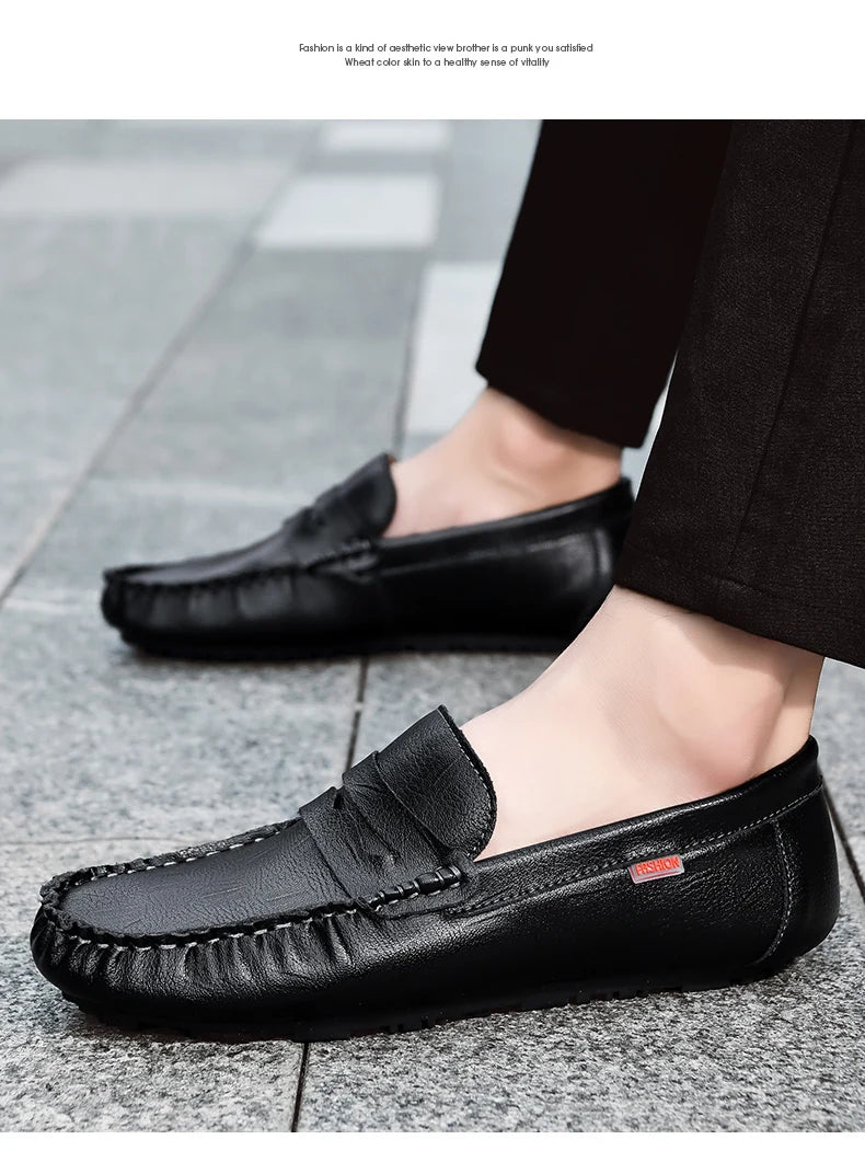 Mocassins Homme Cuir – Chaussures Décontractées à Enfiler | Loafers Style Bateau Haut de Gamme (Taille 38 à 47)🚚 Livraison rapide en 8 à 12 jours ouvrés depuis la France FelizShop