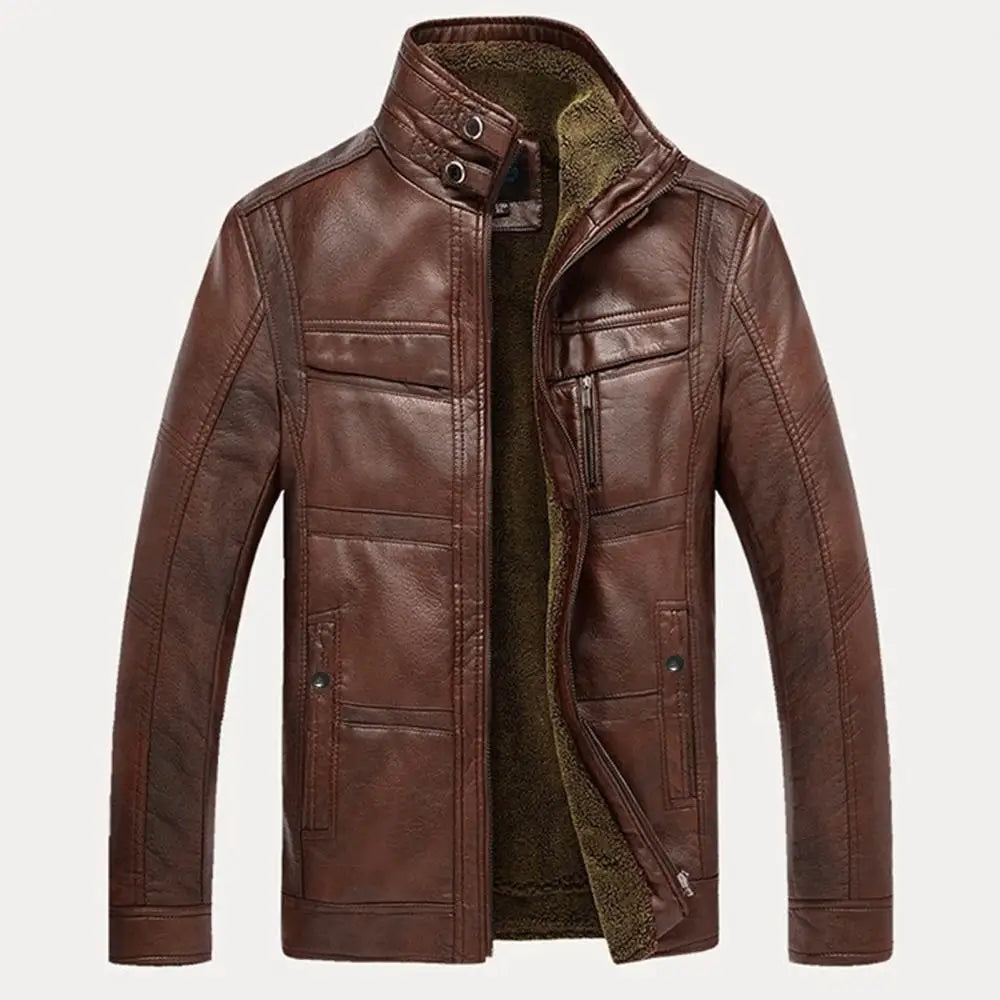 veste homme Marron pour Homme – Doublée Polaire, Style Motard🚚Livraison rapide gratuite et sécurisée FelizShop