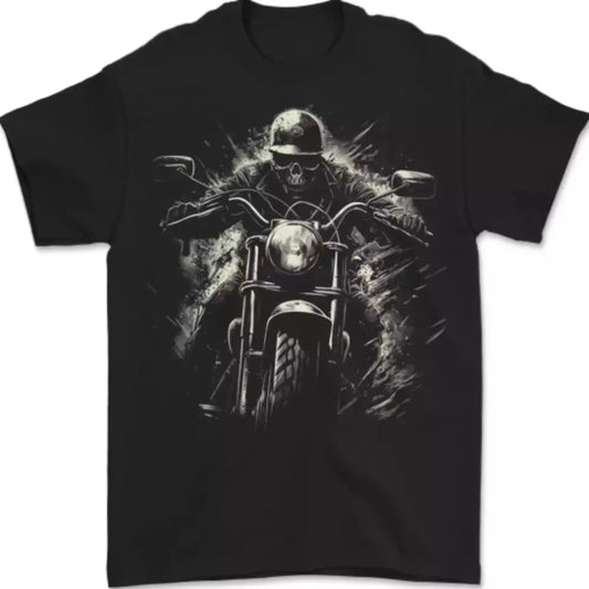 T-shirt Motard Skull Reaper – 100 % Coton – Style Biker Unisexe🚚 Livraison rapide en 8 à 12 jours ouvrés depuis la France FelizShop