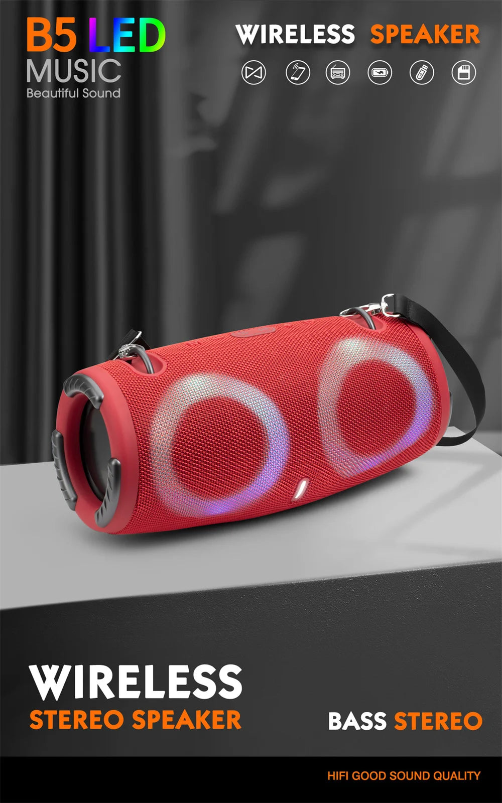 Enceinte Bluetooth Portable Étanche 100W – Son Puissant avec Lumières RGB Colorées, Subwoofer Sans Fil, Stéréo 360° Surround, TWS & Radio FM  🚚 Livraison rapide en 8 à 12 jours ouvrés depuis la France ou nos entr FelizShop
