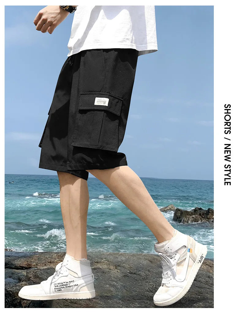 Cargo shorts men's summer loose-fitting five-point pants multi-pocket functional sports pants 🚚 Livraison rapide en 8 à 12 jours ouvrés depuis la France FelizShop