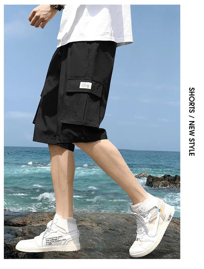 Cargo shorts men's summer loose-fitting five-point pants multi-pocket functional sports pants 🚚 Livraison rapide en 8 à 12 jours ouvrés depuis la France FelizShop