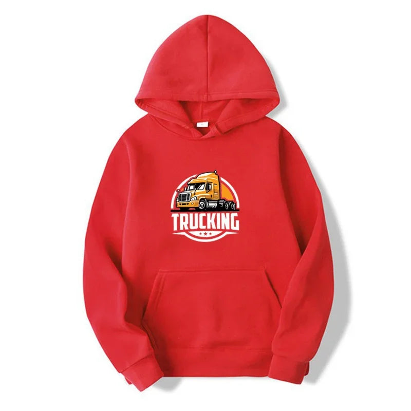 Sweat à Capuche Homme Style Streetwear – Pull Loose à Imprimé Camion, Manches Longues, Mode Décontractée Sport🚚 livraison gratuite TruckingStyle