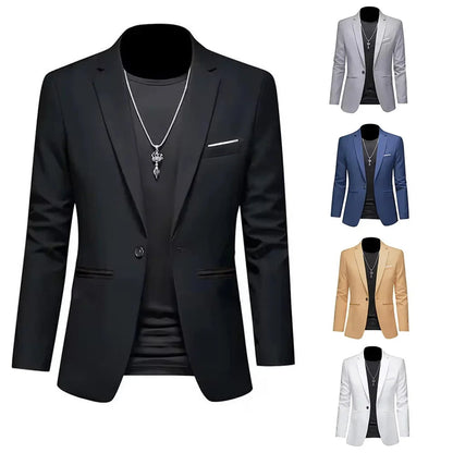Veste de Costume Homme Tendance – Coupe Slim & Décontractée | Non Froissable, Bouton Unique🚚 Livraison rapide en 8 à 12 jours ouvrés depuis la France FelizShop