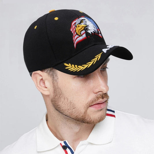 Casquette unisexe brodée aigle chauve & drapeau USA — Casquette baseball été outdoor — Anti-UV, protection solaire — Style hip-hop et sports🚚 Livraison rapide FelizShop