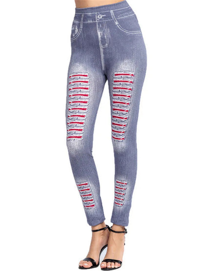 YRRETY – Leggings de sport femme effet jean, sans couture, extensibles et imprimés. Taille haute, parfaits pour l’été, le running, la salle de sport ou un look décontracté push-up.🚚Livraison gratuite rapide et sé FelizShop