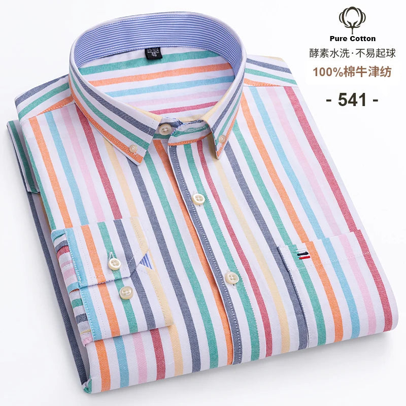 Chemise Homme Grande Taille S-7XL – 100% Coton Oxford, Manches Longues, Coupe Slim – Business & Casual FelizShop