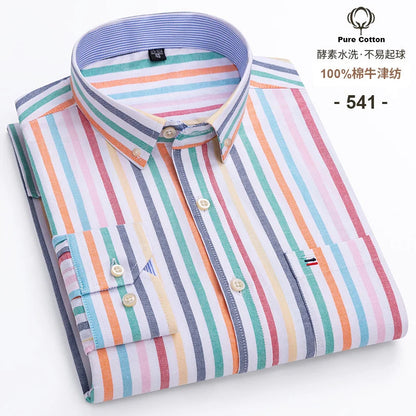 Chemise Homme Grande Taille S-7XL – 100% Coton Oxford, Manches Longues, Coupe Slim – Business & Casual FelizShop