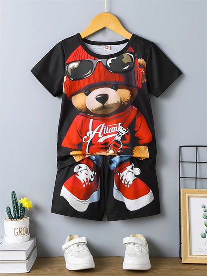Ensemble Été 2025 Homme – T-Shirt + Short Imprimé Ours – Style Streetwear & Respirant🚚 Livraison rapide en 8 à 12 jours ouvrés depuis la France FelizShop
