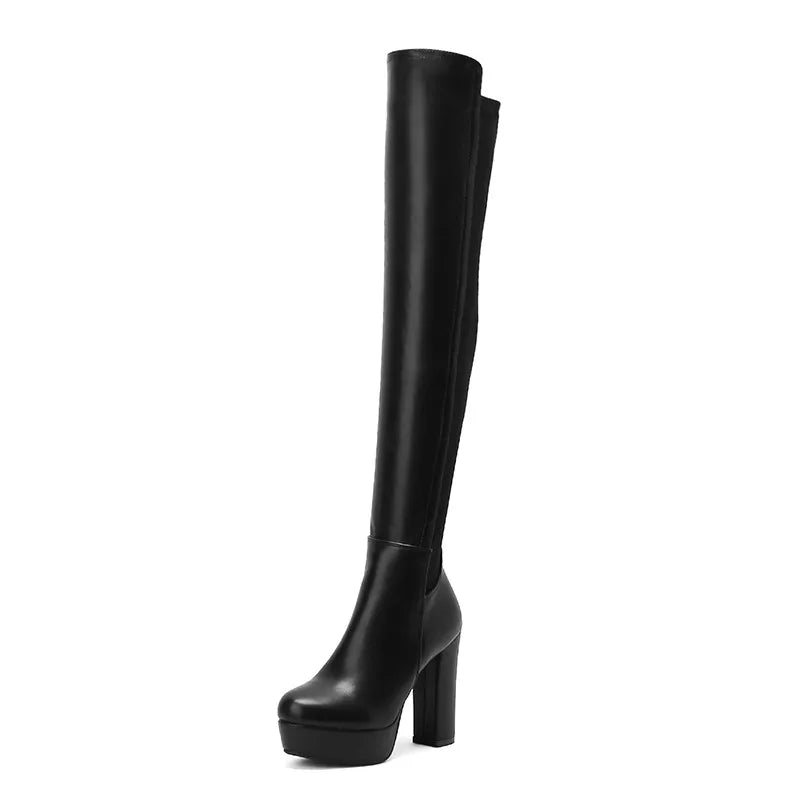 Cuissardes femme en suédine extensible – Talons hauts plateforme épais – Bottes slim au-dessus du genou – Automne / Hiver élégance & confort
🚚Livraison gratuite rapide et sécurisé FR FelizShop