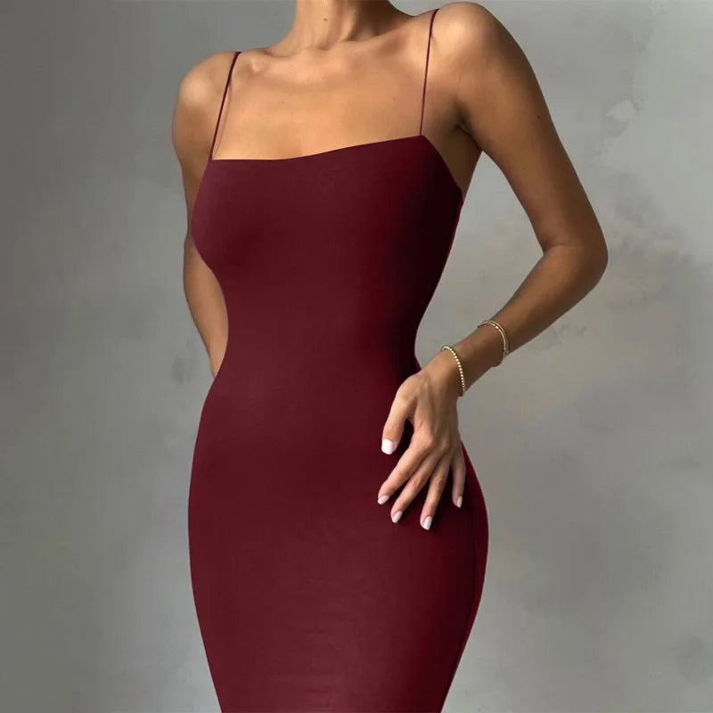Robe Sexy Noire d’Été – Dos Nu & Bretelles Spaghetti | Moulante Élégante pour Soirée & Clubwear Femme 
🚚Livraison gratuite rapide et sécurisé FR FelizShop