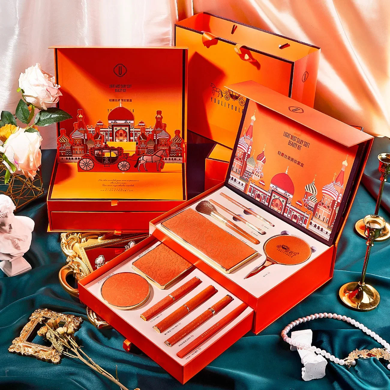 Coffret Maquillage Noël – Set Cadeau Beauté Complet | BB Cream, Rouge à Lèvres, Fards, Eyeliner, Crayon Sourcils🚚 Livraison rapide FelizShop
