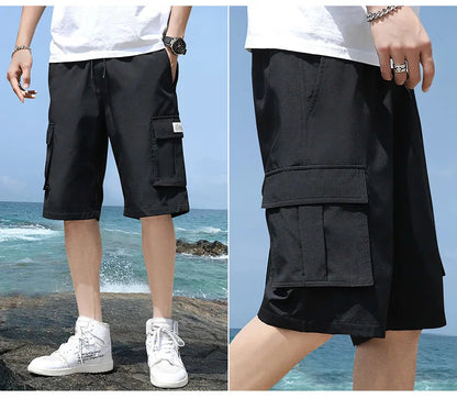 Cargo shorts men's summer loose-fitting five-point pants multi-pocket functional sports pants 🚚 Livraison rapide en 8 à 12 jours ouvrés depuis la France FelizShop
