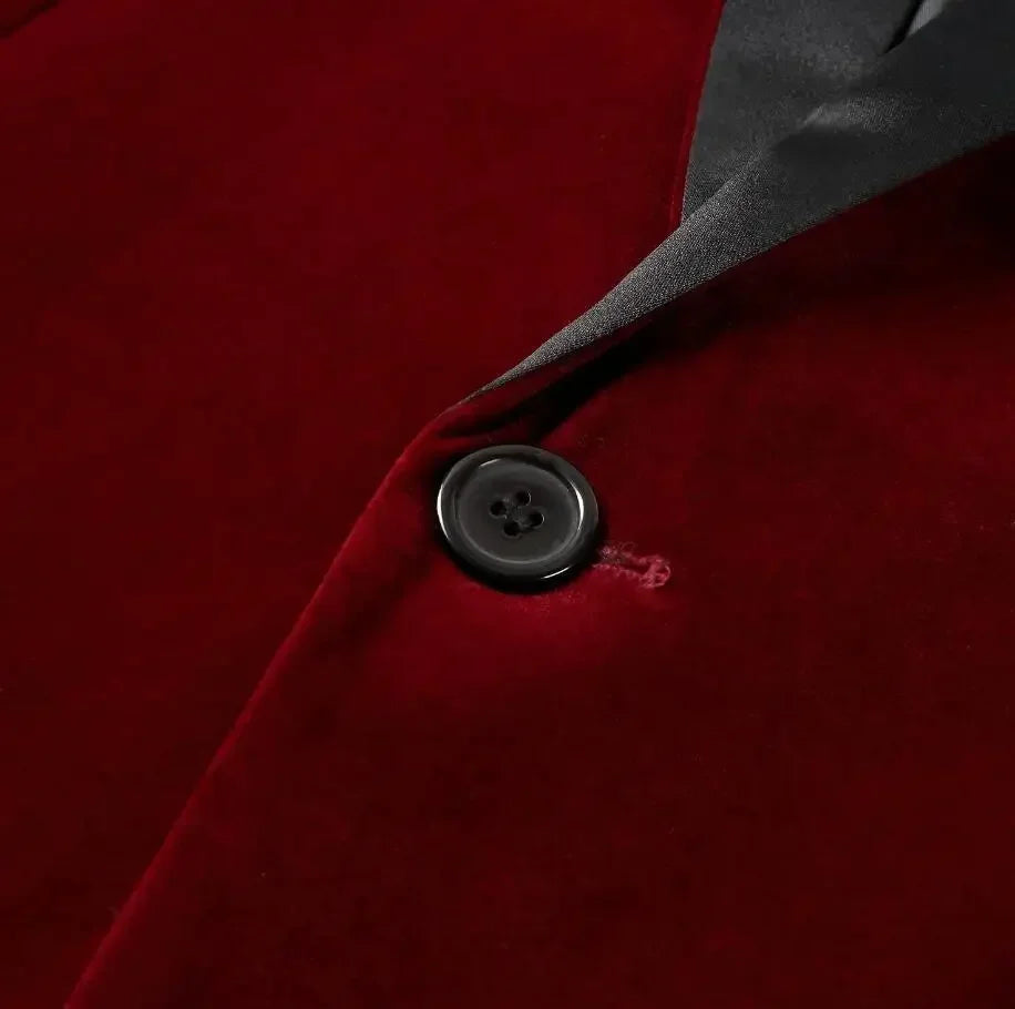 Tuxedo de Marié en Velours – Coupe Cintrée Élégante | Costume de Soirée & Mariage Tendance🚚 Livraison rapide en 8 à 12 jours ouvrés depuis la France FelizShop