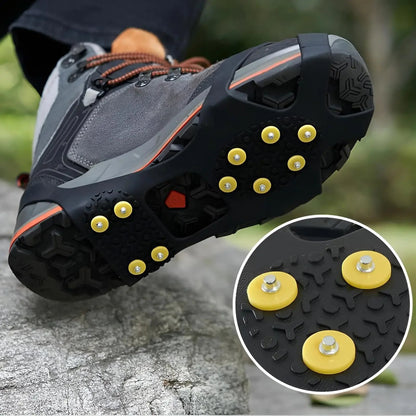 Crampons Antidérapants 10 Pointes – Griffe de Neige Universelle pour Chaussures, Randonnée, Alpinisme et Marche en Extérieur, Unisexe FelizShop