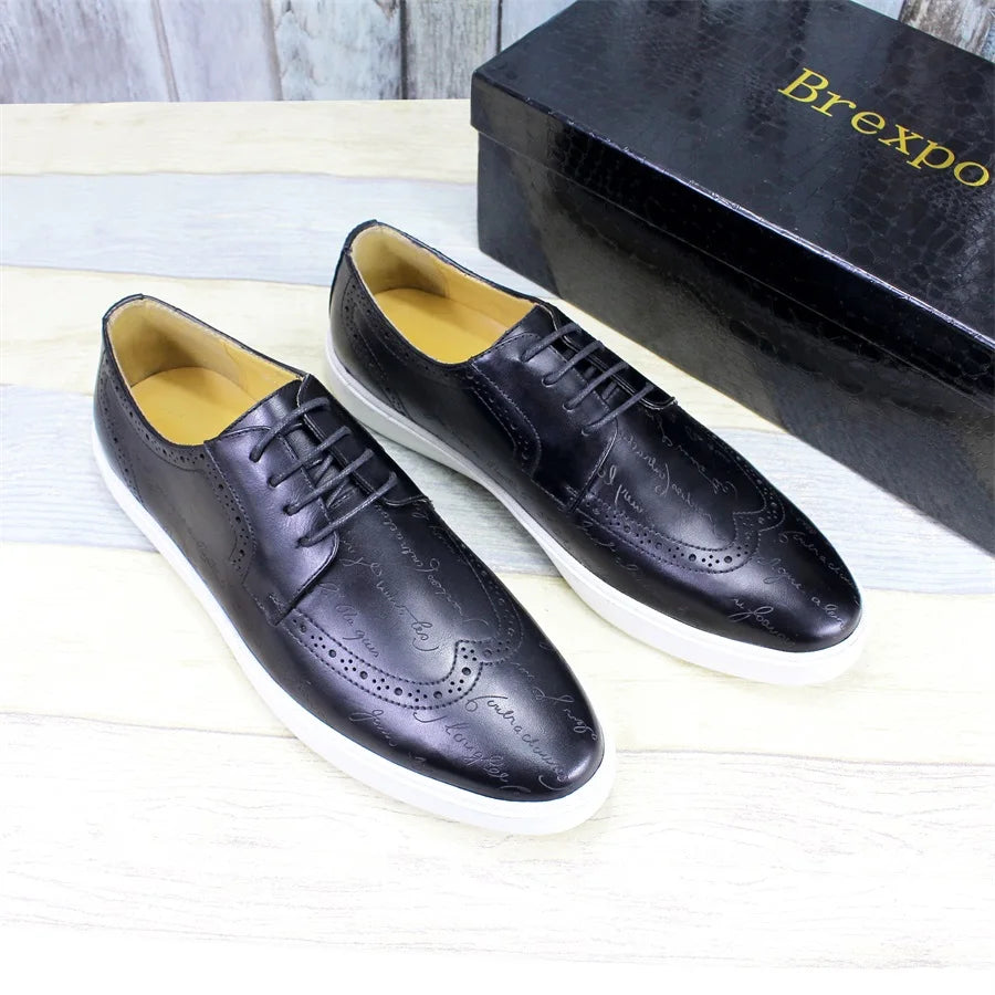 Chaussures en cuir casual haut de gamme pour homme — Style britannique classique, faites main — Chaussures plates confortables pour rendez-vous, soirées et fêtes🚚 Livraison rapide en 8 à 12 jours ouvrés depuis la F FelizShop