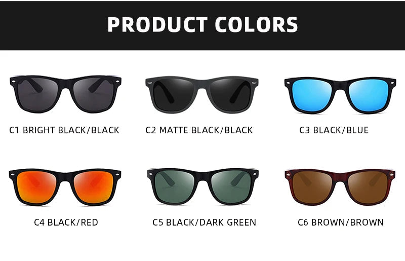Lunettes de Soleil Rétro Polarisées – Style Carré Unisexe – Anti-Éblouissement & UV400🚚 Livraison rapide en 8 à 12 jours ouvrés depuis la France FelizShop