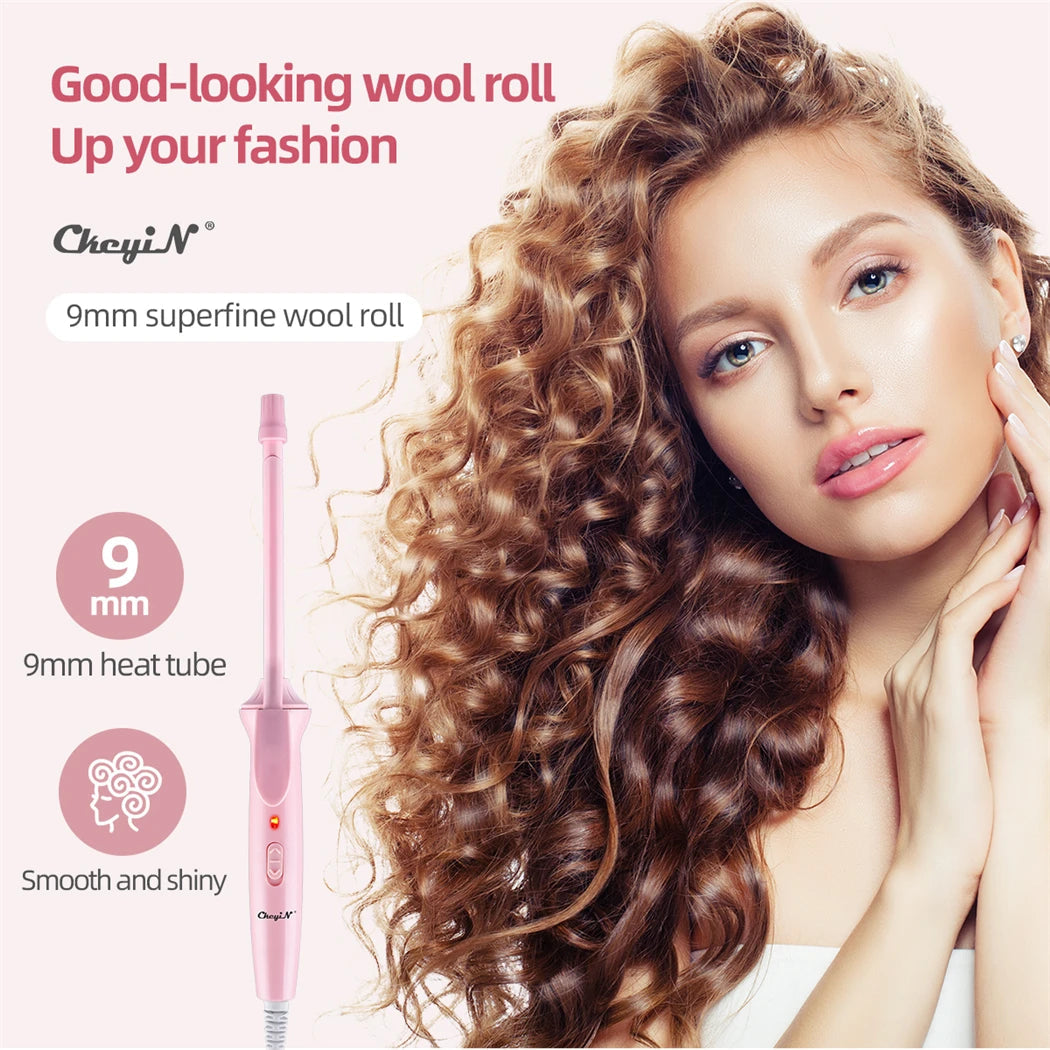 9mm Mini Hair Curling Iron Hair Curler Wand Professional Curly Tongs Ceramic Electric Salon Styling Tool Small Crimping Iron (🚚 Livraison rapide en 8 à 12 jours ouvrés depuis la France ) FelizShop