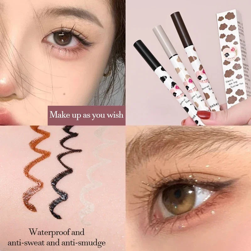 Eyeliner Liquide Waterproof – Noir & Brun | Séchage Rapide, Effet Lying Silkworm pour Regard Agrandi🚚 Livraison rapide FelizShop