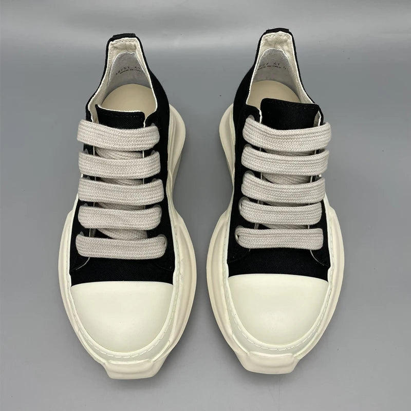 Chaussures casual pour homme — Sneakers en toile à lacets larges — Baskets compensées pour homme, semelle épaisse — Sneakers femme à rehaussement de hauteur🚚 Livraison rapide FelizShop