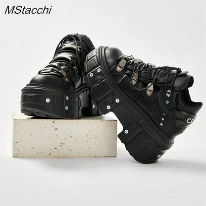 Bottines Gothiques Femme 2025 – Chaussures Noires Punk à Plateforme avec Détails Métal | Sneakers Rock Unisexes à Lacets
🚚 Livraison rapide en 8 à 12 jours ouvrés depuis la France FelizShop