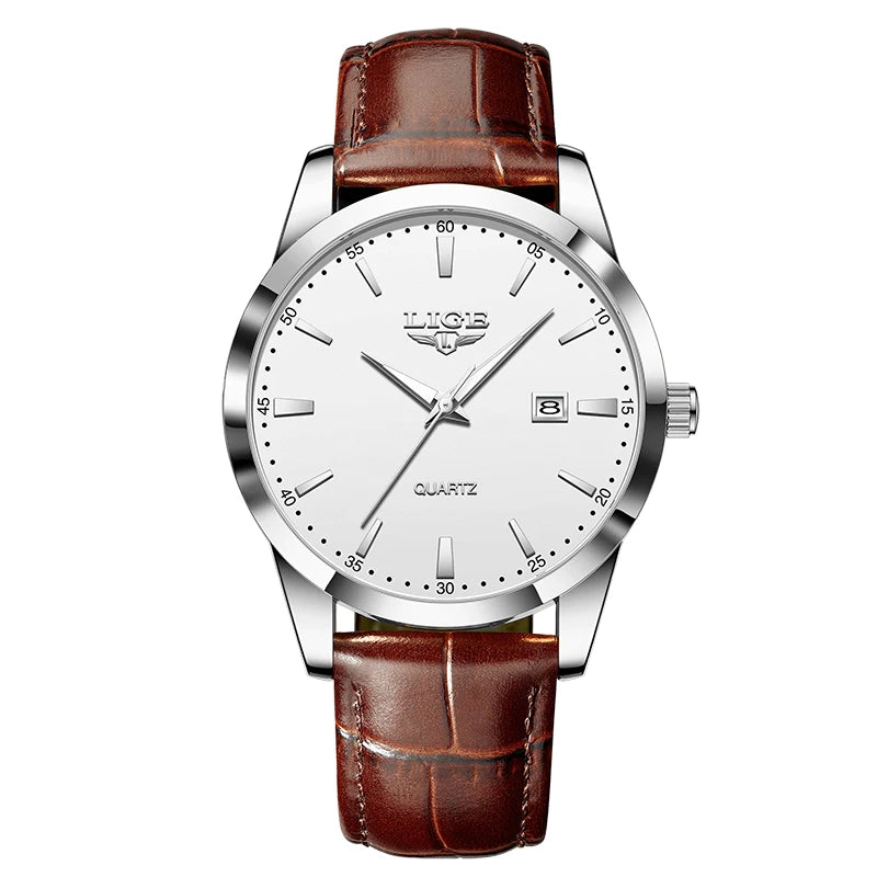 Montre Homme LIGE – Bracelet Cuir Marron – Chronographe Sport & Élégance🚚 Livraison rapide en 8 à 12 jours ouvrés depuis la France FelizShop