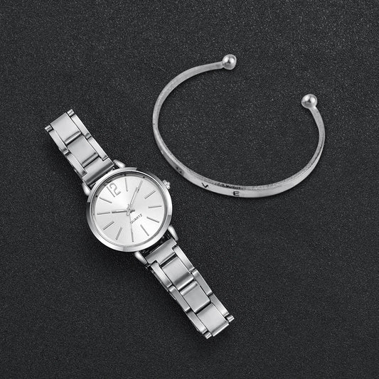 Montre Femme Élégante + Bracelet Love – Set 2 pièces – Style Chic & Minimaliste🚚 Livraison rapide en 8 à 12 jours ouvrés depuis la France FelizShop