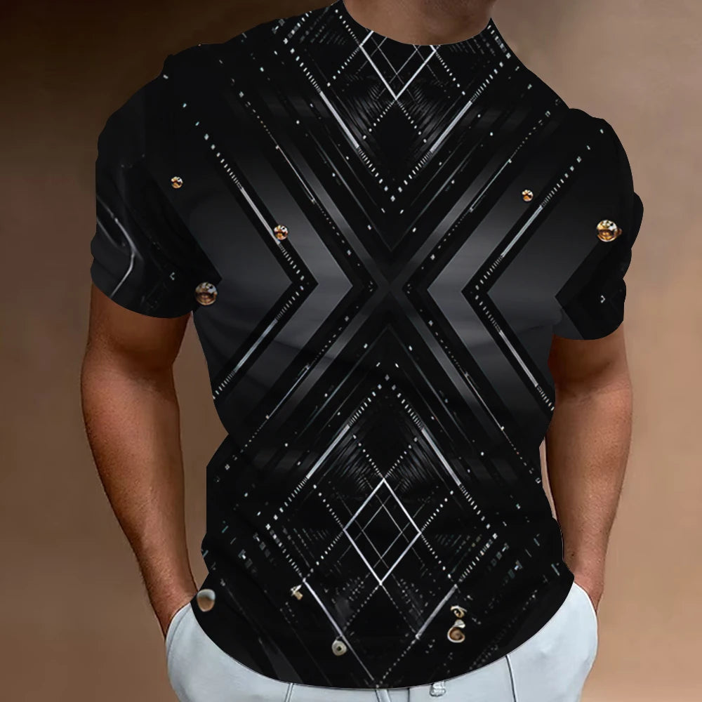 T-shirt Homme  – Motif Géométrique 3D | Oversize & Décontracté
Tailles : M à XXL – coupe loose oversize
Matière : coton doux et respirant
Style : imprimé 3D géométrique, look rétro et casual 🚚 Livraison rapi FelizShop