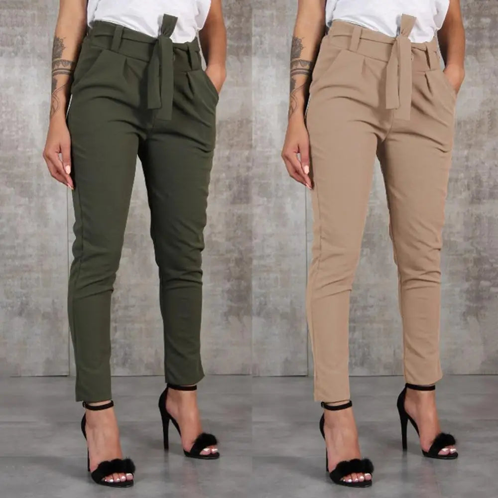 Pantalon femme 2024 – Pantalon slim décontracté en chiffon léger, taille haute, idéal pour le printemps, l’été et l’automne. Disponible en noir, kaki et vert.🚚Livraison gratuite rapide et sécurisé FR FelizShop