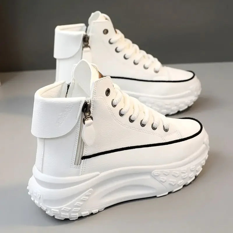 Baskets Montantes Femme Automne/Hiver 2024 – Chaussures Décontractées Légères à Semelle Épaisse avec Talon Intérieur Compensé, Idéales pour les Petites Statures🚚 Livraison rapide en 8 à 12 jours ouvrés depuis FelizShop