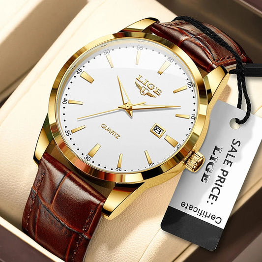 Montre Homme LIGE – Bracelet Cuir Marron – Chronographe Sport & Élégance🚚 Livraison rapide en 8 à 12 jours ouvrés depuis la France FelizShop