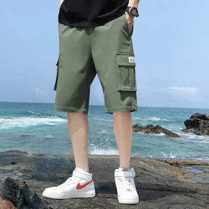 Cargo shorts men's summer loose-fitting five-point pants multi-pocket functional sports pants 🚚 Livraison rapide en 8 à 12 jours ouvrés depuis la France FelizShop