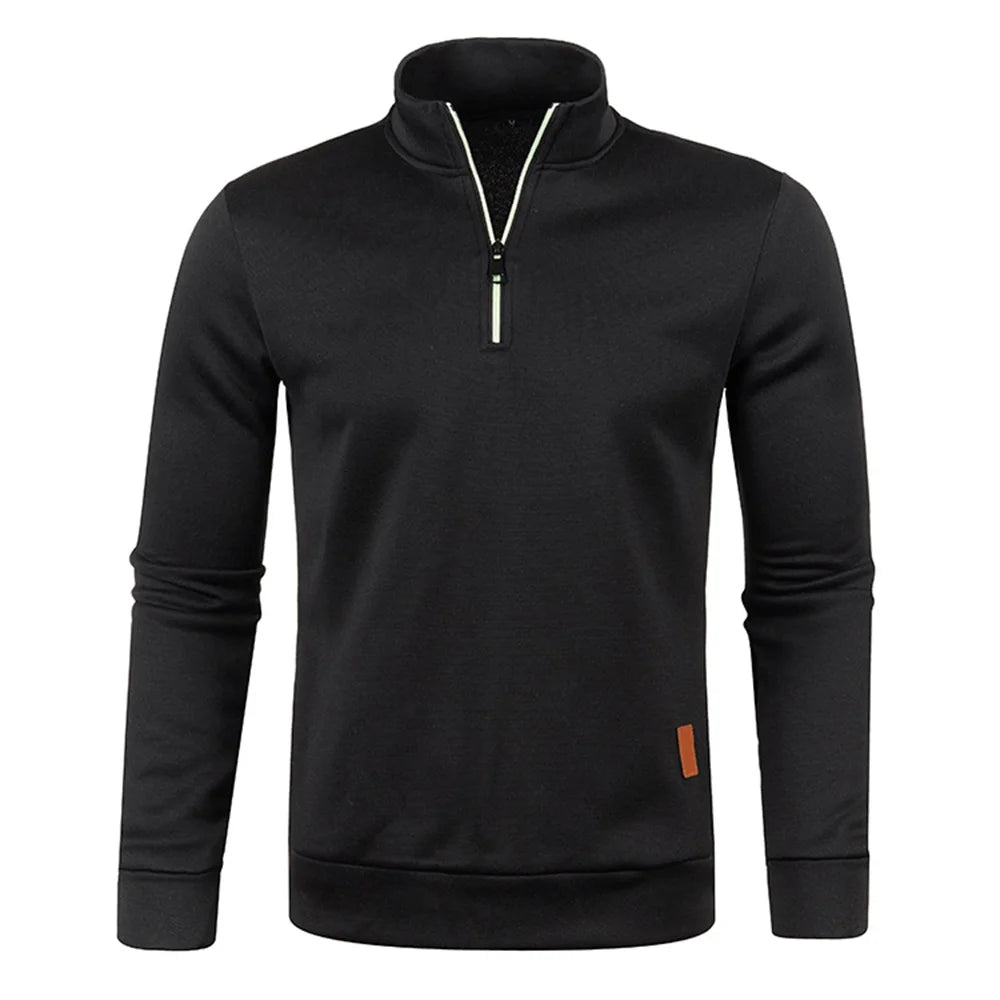 Sweatshirt Homme Demi-Zippé – Pull Épais à Col Montant, Style Décontracté pour le Printemps/Automne, Couleur Unie 🚚 Livraison rapide en 8 à 12 jours ouvrés depuis la France FelizShop