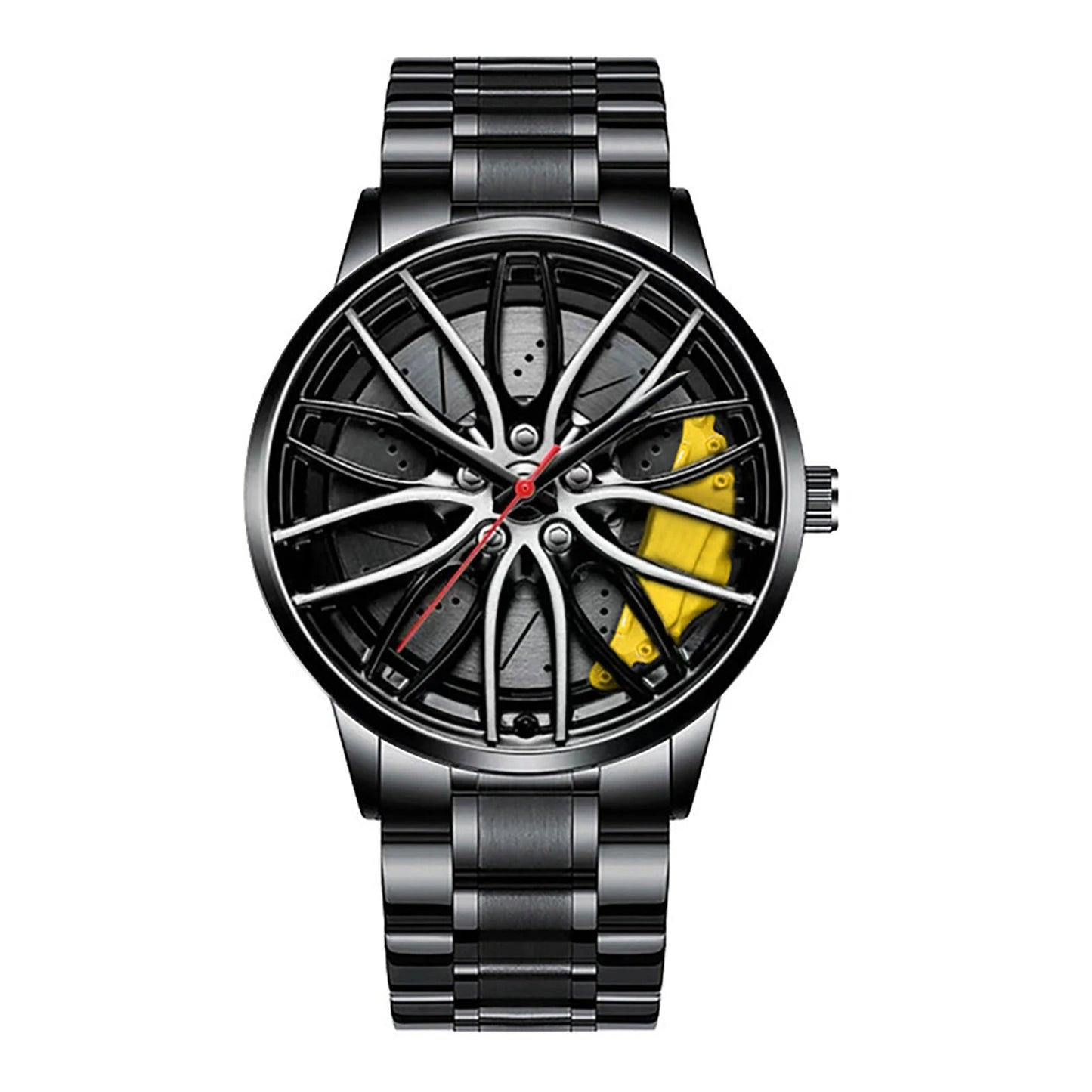 Montre Homme Sport Luxe – Quartz Acier Inoxydable Design Jante de Voiture FelizShop