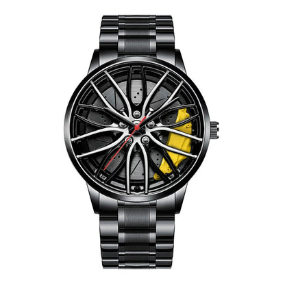 Montre Homme Sport Luxe – Quartz Acier Inoxydable Design Jante de Voiture FelizShop