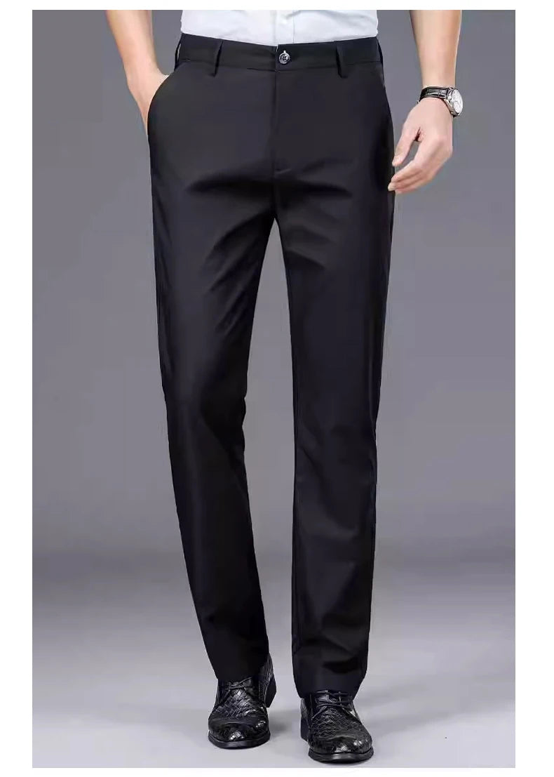 Pantalon Homme Stretch Noir – Style Smart Casual | Bureau & Quotidien
Tailles : 30 à 38 (EU)
Matière : tissu stretch confortable, séchage rapide
Coupe : droite, ajustée sans être trop serrée
Saison : printemps et aut FelizShop