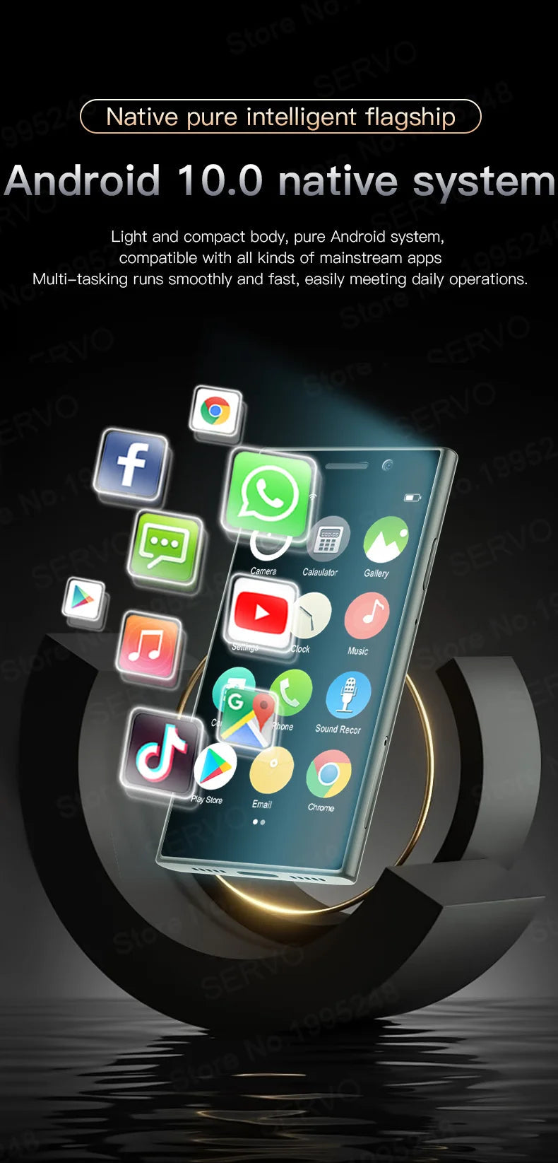 Smartphone mini original SERVO S24 – Téléphone portable 4G Android 10.0 avec reconnaissance faciale, GPS, écran 3", 2 Go RAM / 16 Go ROM, batterie 2000 mAh.🚚Livraison gratuite rapide et sécurisé FR FelizShop