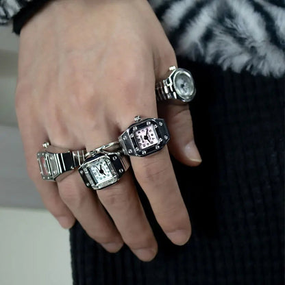 Bague Montre Rétro Punk – Anneau Quartz Vintage avec Chiffres Romains FelizShop