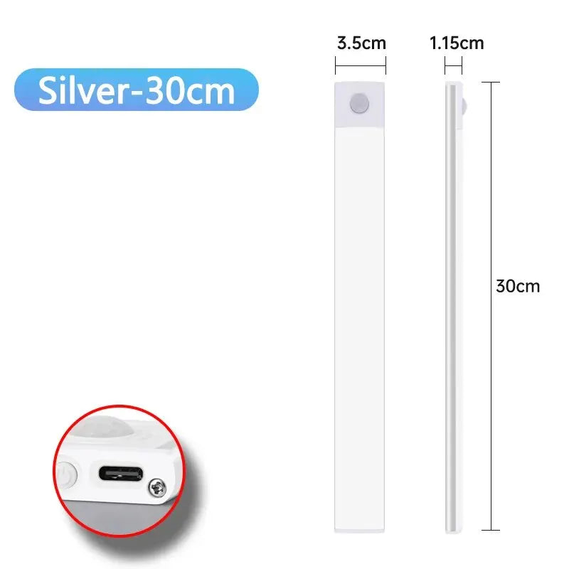 LED Cabinet Light USB Type-C Rechargeable Motion Sensor Led Lamp for Kitchen Wardrobe Cabinet Lighting 20cm/30cm/40cm/50cm/60cm 🚚 Livraison rapide en 8 à 12 jours ouvrés depuis la France FelizShop