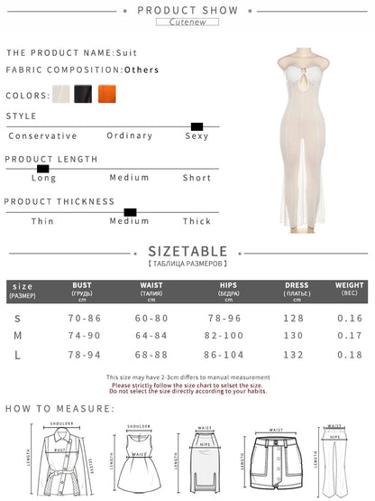 Robe longue en mesh élégante Nibber pour femmes — Mode sexy transparente — Robe maxi pour soirée, fête, streetwear — Nouveauté 2023 🚚 Livraison rapide en 8 à 12 jours ouvrés depuis la France FelizShop