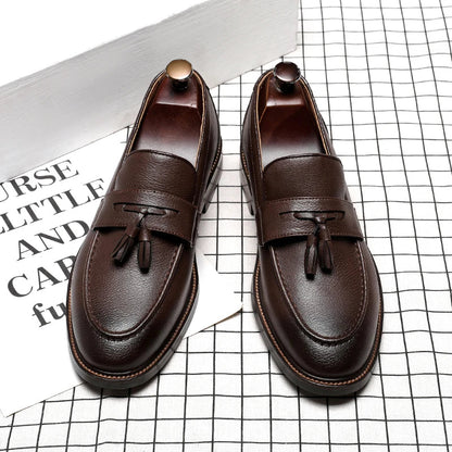Chaussures pour homme en cuir véritable — Oxford de haute qualité — Sneakers outdoor style italien — Noires — Design élégant pour bureau, jogging ou tenue habillée🚚 Livraison rapide FelizShop