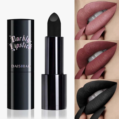 Rouge à Lèvres Mat Noir & Violet – Spécial Halloween | Waterproof & Longue Tenue | Look Gothique & Dramatique🚚 Livraison rapide FelizShop