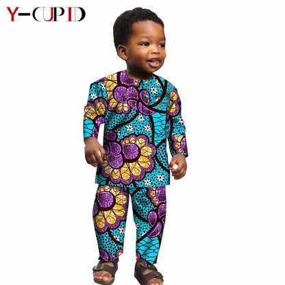 Ensemble Africain Garçon 2 Pièces – Chemise & Pantalon FelizShop