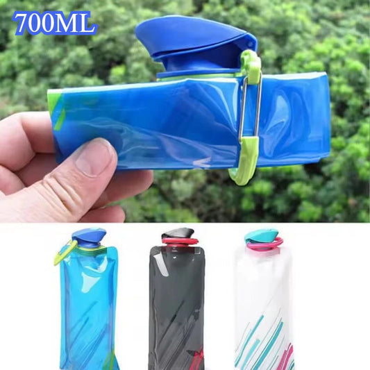 Gourde souple pliable portable 700 ml — Sac d’eau réutilisable pour activités outdoor — Avec mousqueton 🚚 Livraison rapide en 8 à 12 jours ouvrés depuis la France FelizShop
