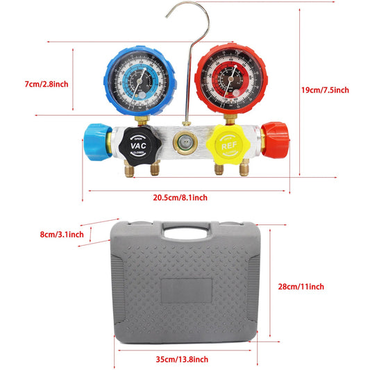 Manifold 4 Voies – Kit Pression Climatisation & Recharge FelizShop