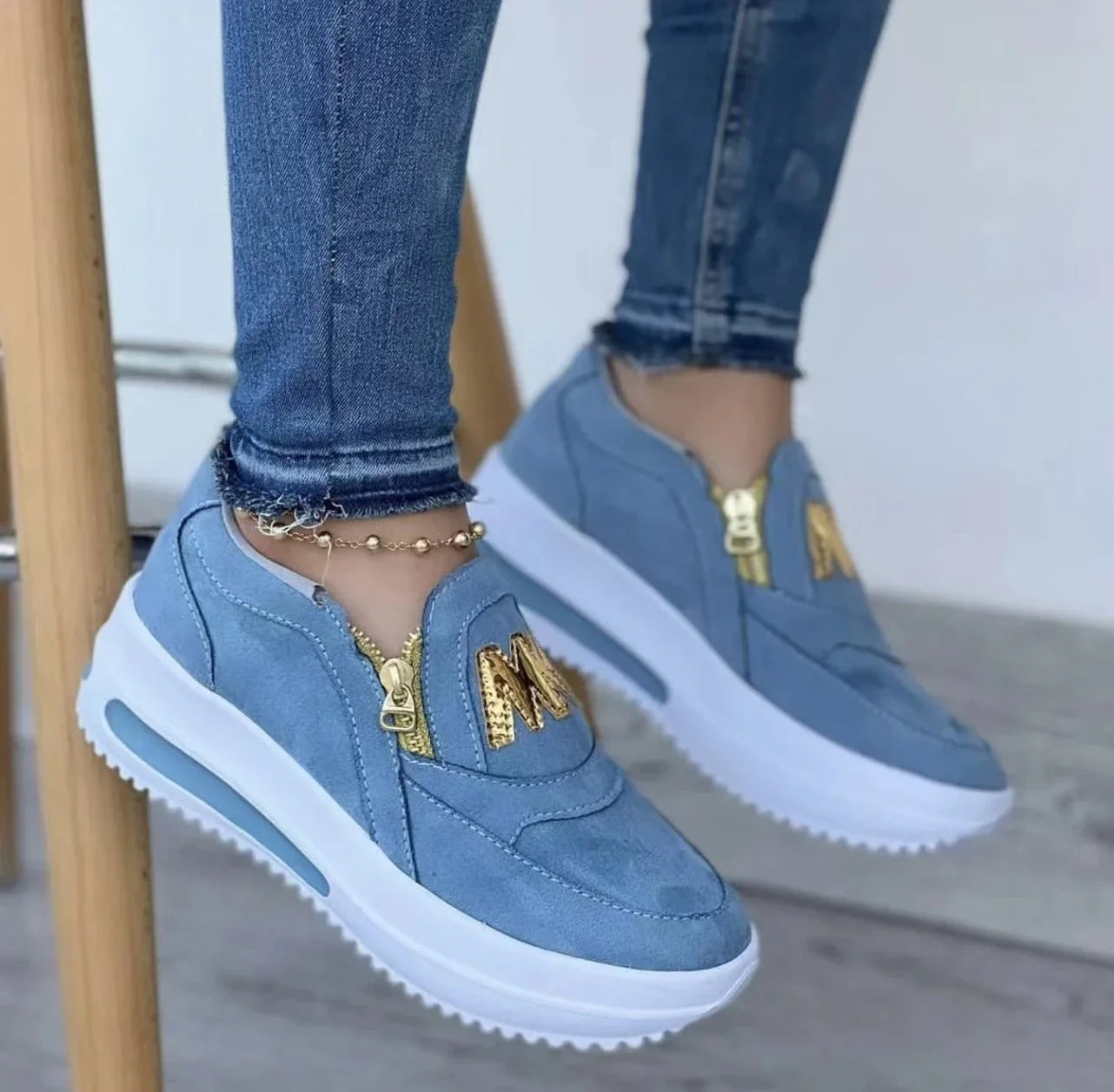 Chaussures à Semelle Épaisse pour Femme – Mocassins Mode Décontractés à Enfiler, Sneakers Tendance pour Ville, Loafers Sport Style Tennis🚚 Livraison rapide en 8 à 12 jours ouvrés depuis la France FelizShop