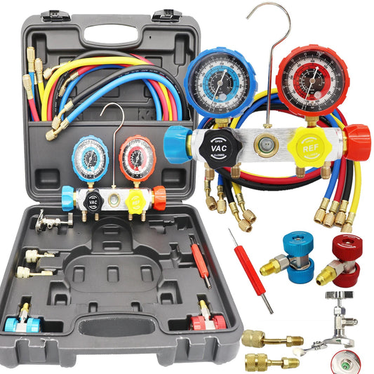 Manifold 4 Voies – Kit Pression Climatisation & Recharge FelizShop